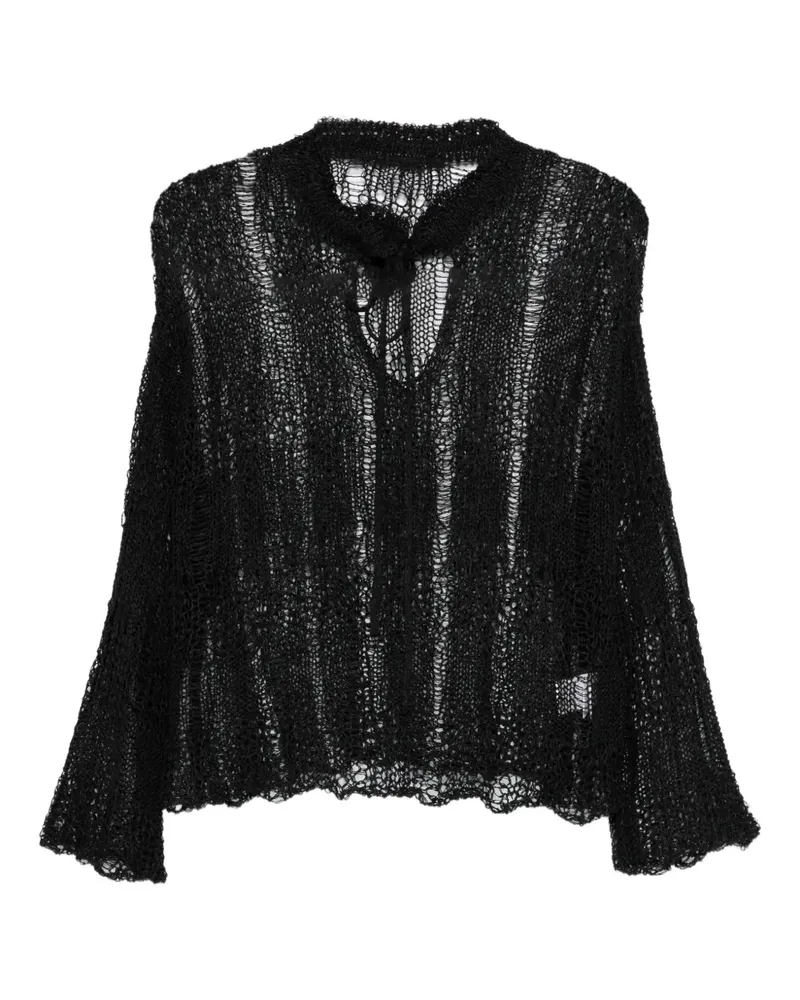 Yohji Yamamoto tie knitwear - Schwarz Schwarz