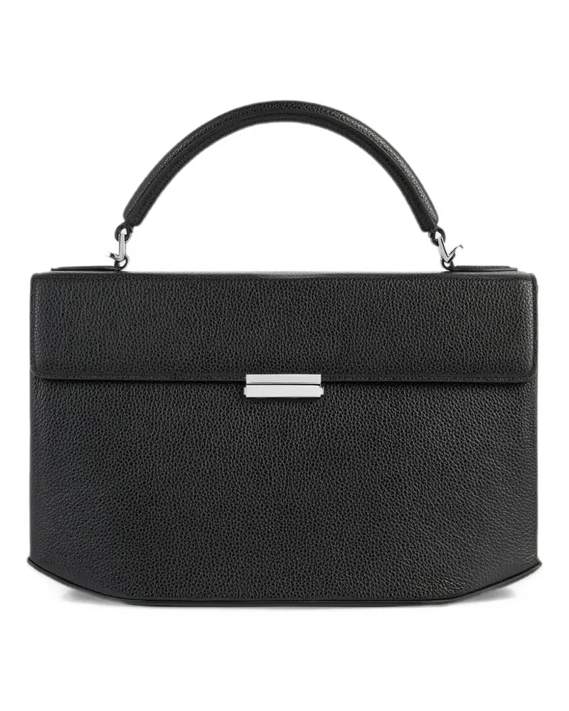 Totême Mittelgroße Tote Bag aus gekörntem Leder - Schwarz Schwarz
