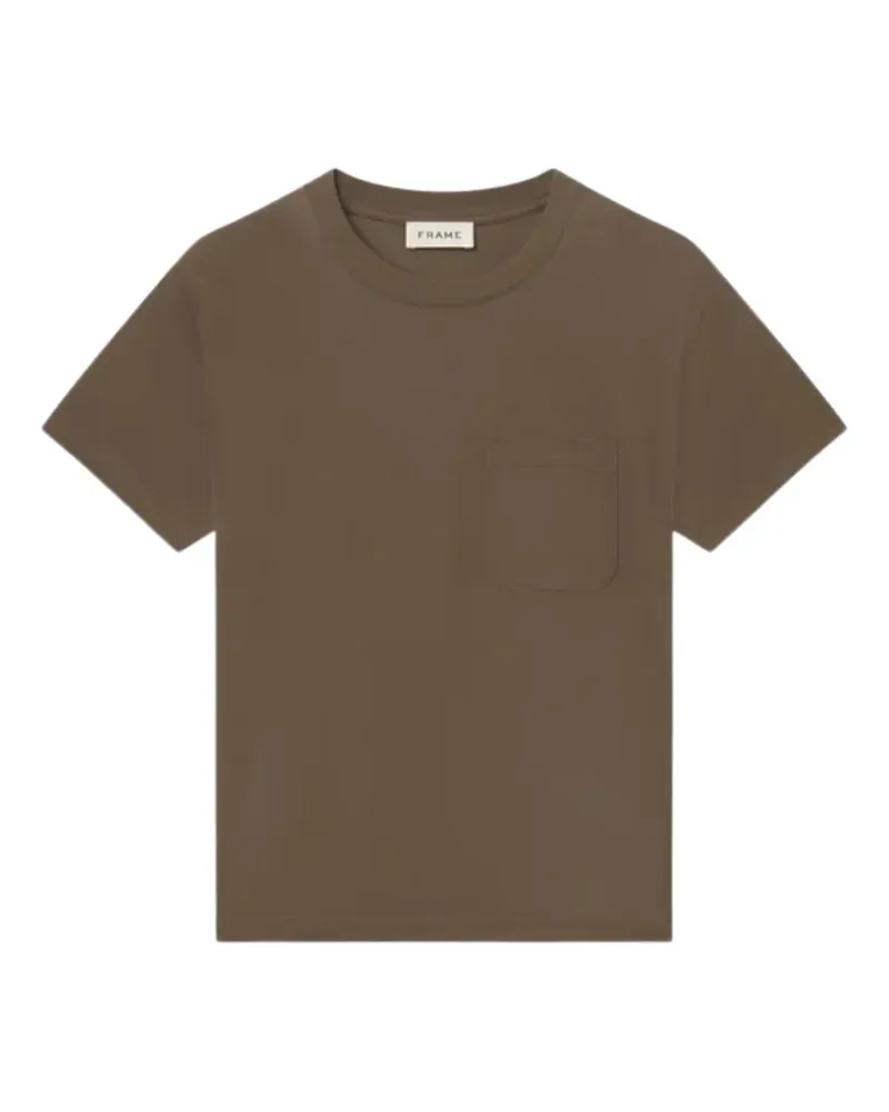 Frame Denim T-Shirt mit Brusttasche - Braun Braun
