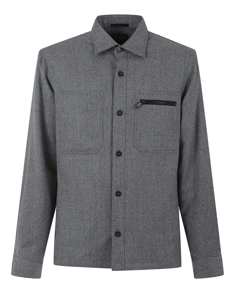 Ermenegildo Zegna Hemd mit Reißverschlusstaschen - Grau Grau
