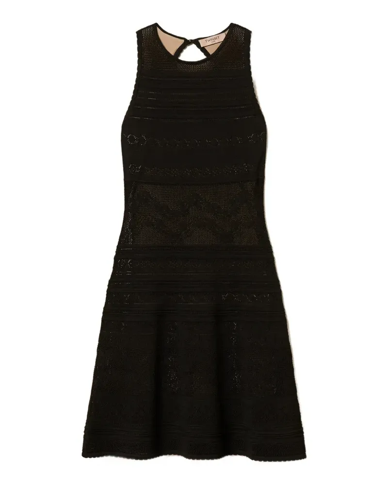 Twin-Set Gestricktes Kleid mit offenem Rücken - Schwarz Schwarz