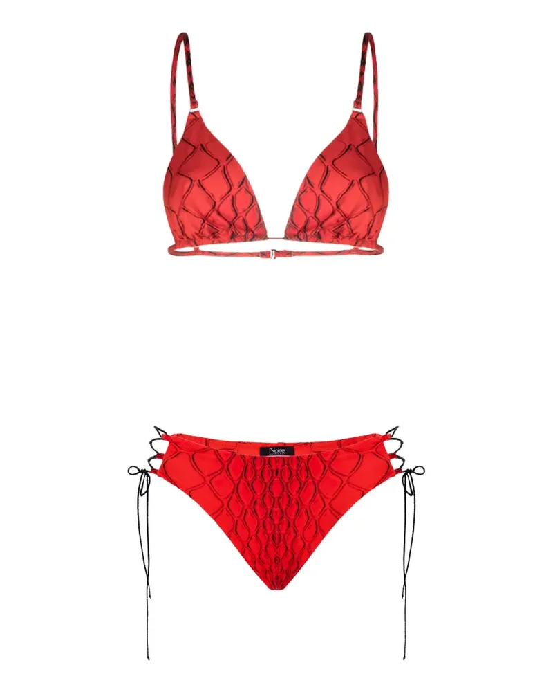 Noire Swimwear Red Snake tie-side bikini - Rot Rot