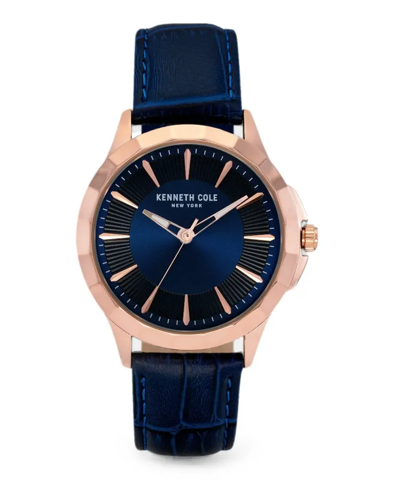 Kenneth Cole Runde Armbanduhr 40mm - Blau Blau