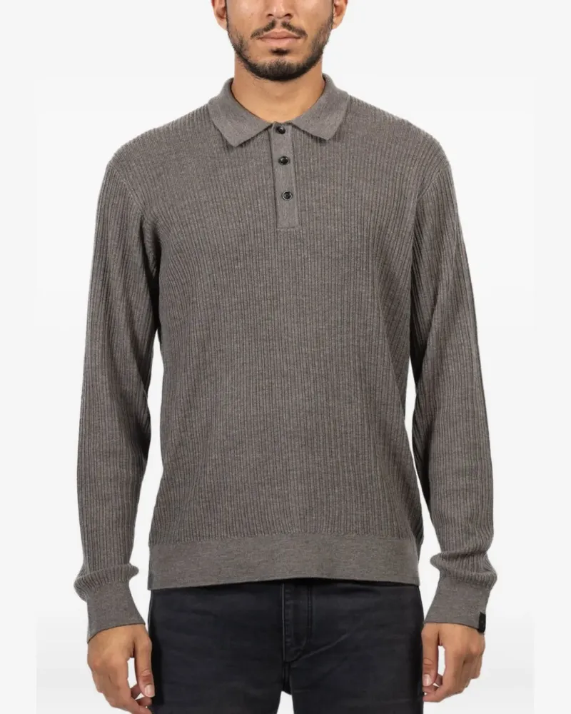 Rag & Bone Geripptes Crawford Poloshirt - Braun Braun
