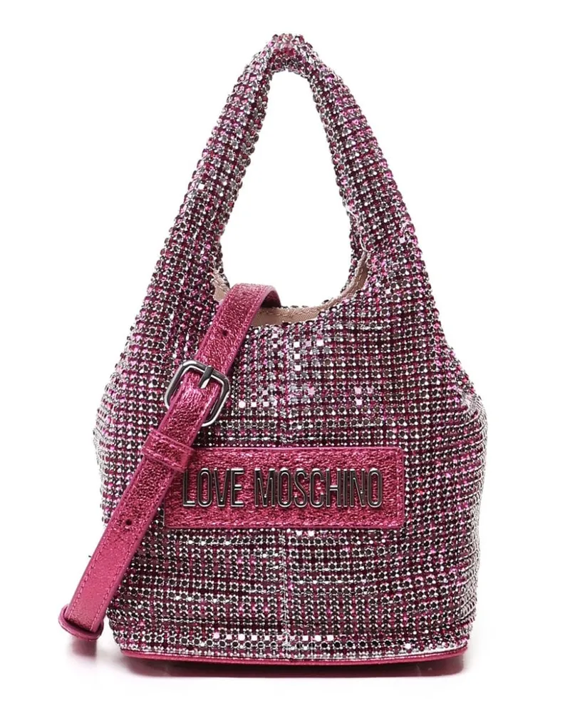 Moschino Schultertasche mit Logo - Rosa Rosa