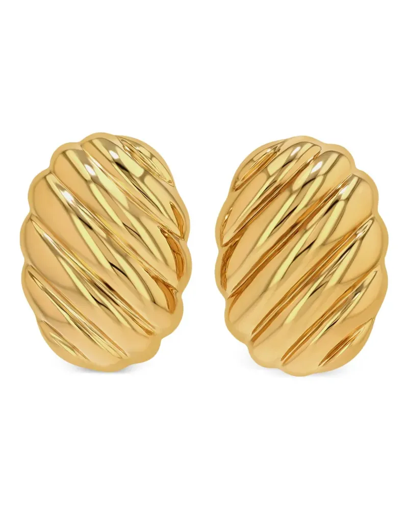 Anine Bing Gerippte Ovale Ohrringe - Gold Gold