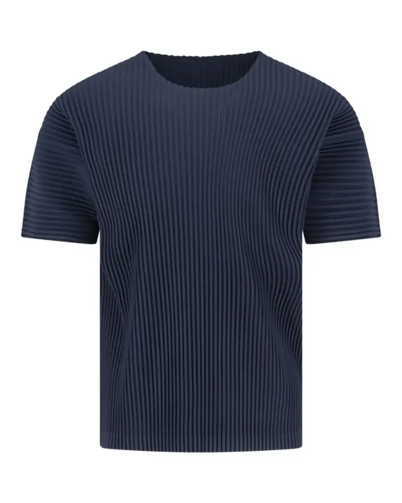 Issey Miyake pleated T-shirt - Blau Blau