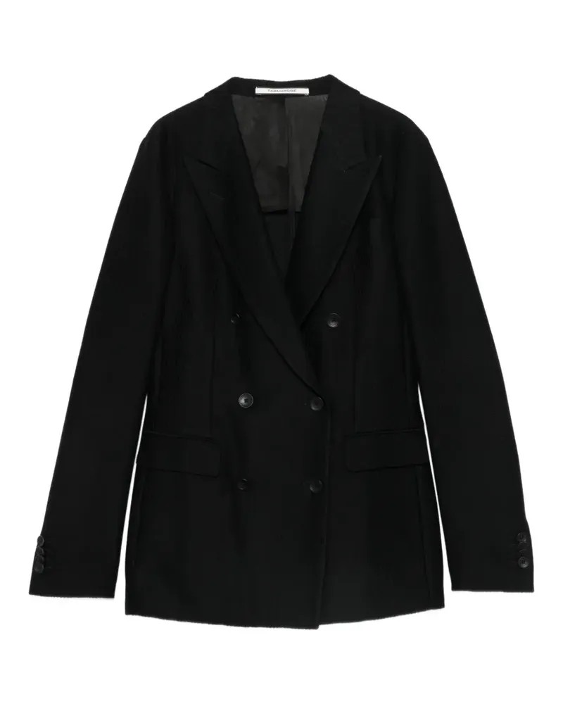 Tagliatore textured double-breasted blazer - Schwarz Schwarz