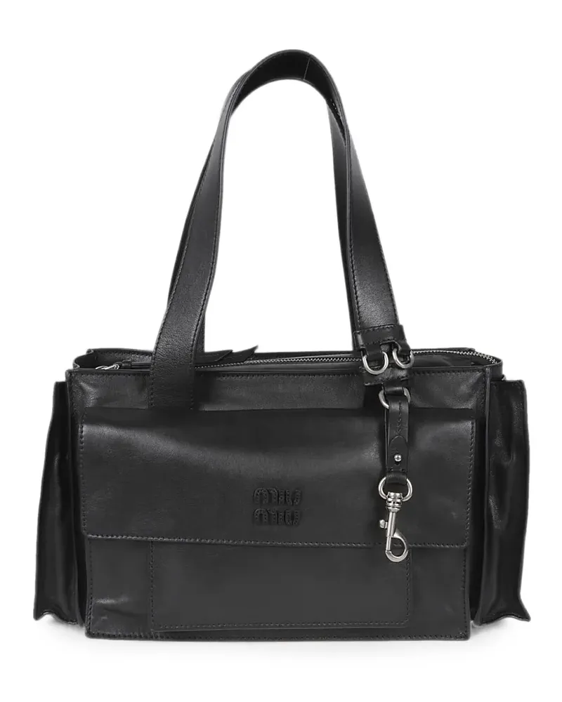 Miu Miu Utilitaire Tote Bag mit Taschendetail - Schwarz Schwarz