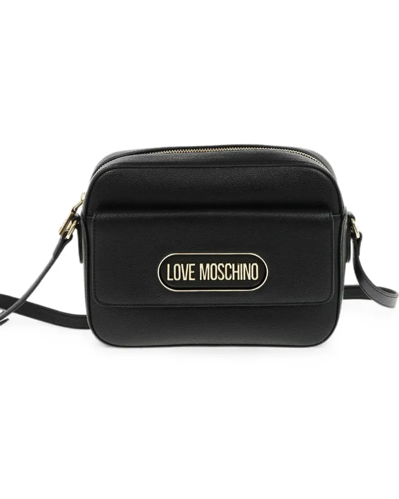 Moschino Love logo-plaque crossbody bag - Schwarz Schwarz