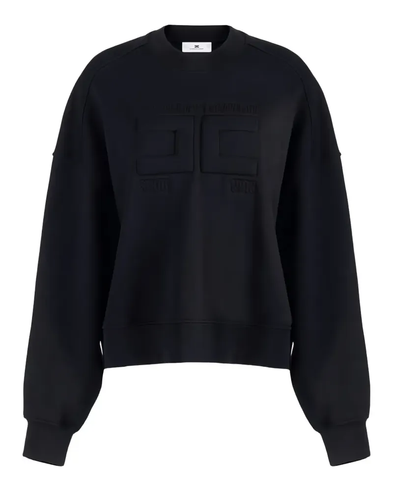 Elisabetta Franchi embossed-logo cotton sweatshirt - Schwarz Schwarz