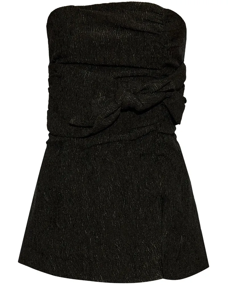 Ganni Top mit Knoten - Schwarz Schwarz