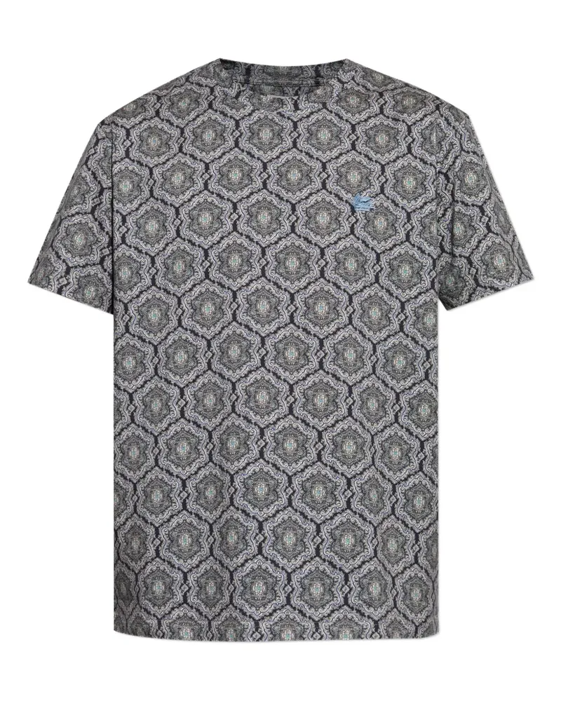 Etro Kurzärmeliges T-Shirt - Blau Blau