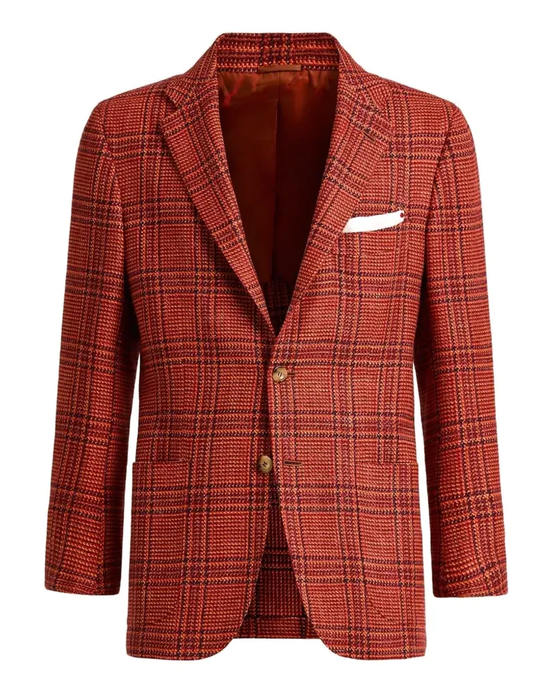 Kiton Sakko mit Prince of Wales-Karo - Rot Rot