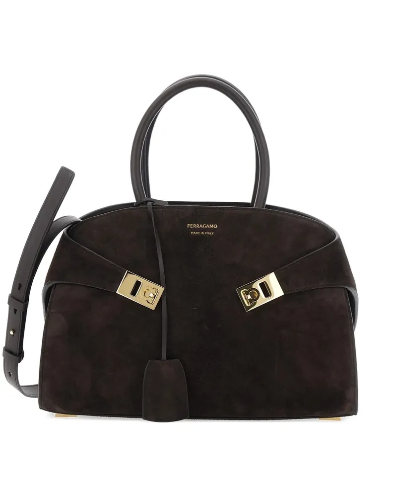 Ferragamo Kleine Hug Handtasche - Braun Braun