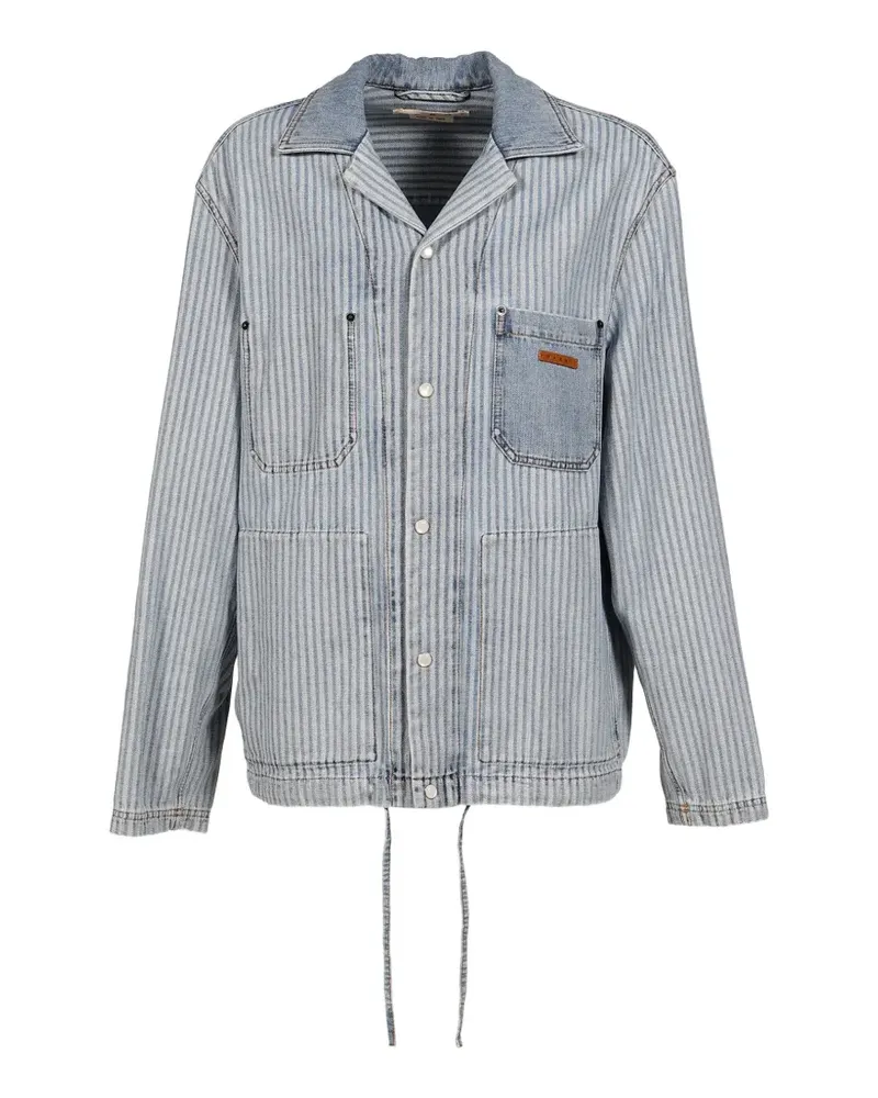 Marni striped denim shirt jacket - Blau Blau