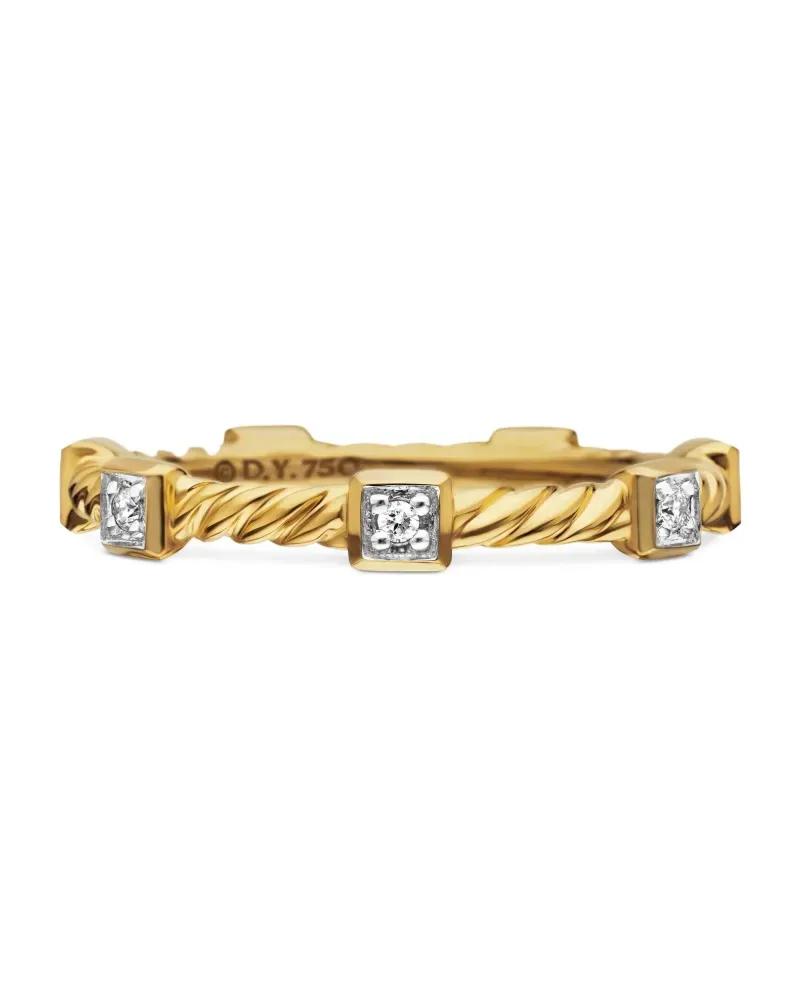 David Yurman 18kt Cable Collectibles Gelbgoldring mit Diamant 2mm Gold