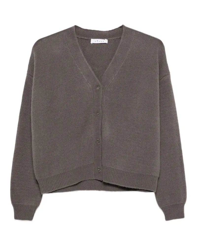 Liska Cardigan mit V-Ausschnitt - Grau Grau