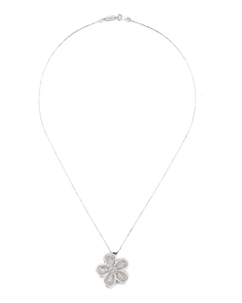 Suzanne Kalan One of a Kind diamond flower necklace - Silber Silber