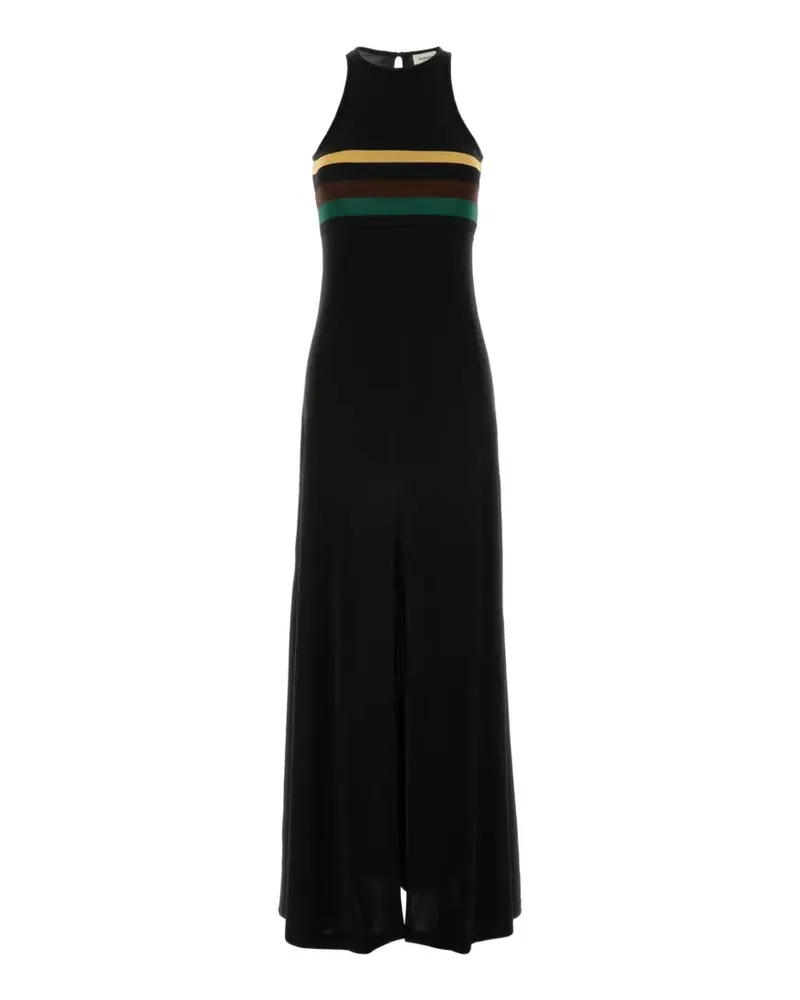 Saint Laurent Gestreiftes Kleid aus Viskose - Schwarz Schwarz