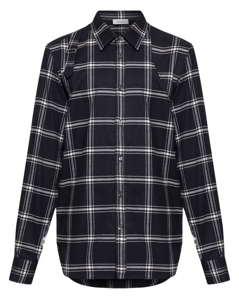 Alexander McQueen Kariertes Hemd - Schwarz Schwarz