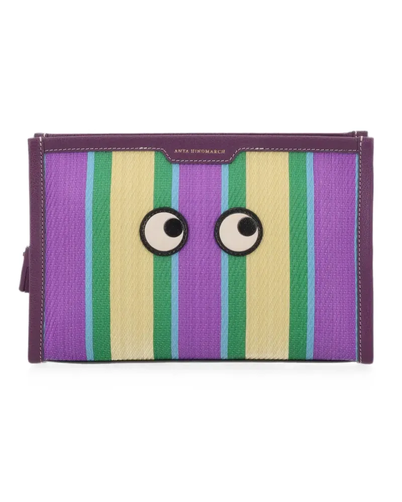 Anya Hindmarch Stripes striped pouch - Violett Violett