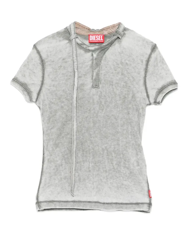Diesel t-gary rib T-shirt - Grau Grau