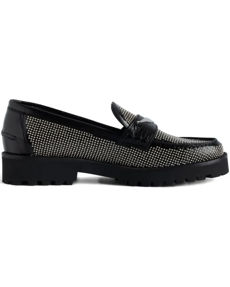 Zadig & Voltaire Loafer aus Lackleder mit Nieten - Schwarz Schwarz