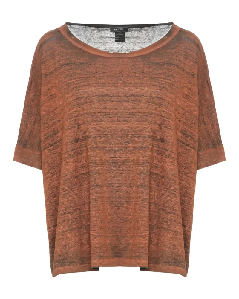 Avant Toi marl-effect short-sleeve T-shirt - Braun Braun