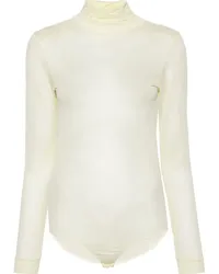 Maison Margiela Transparenter Body mit Ziernähten Gelb