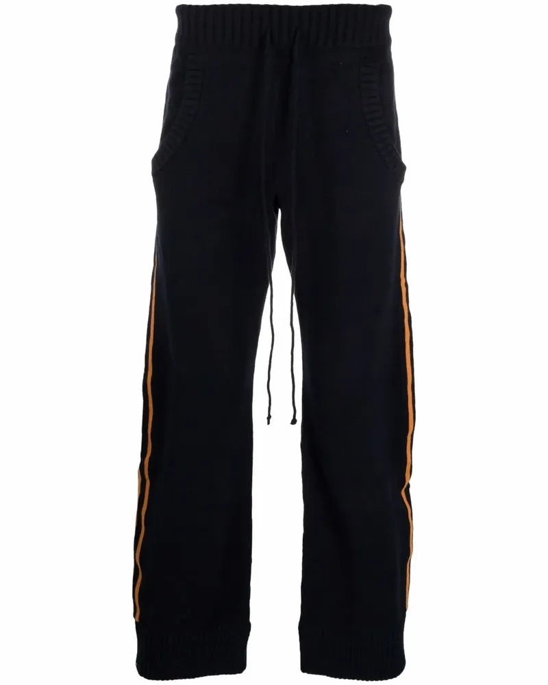 Maison Margiela Gestrickte Hose mit Streifen - Blau Blau