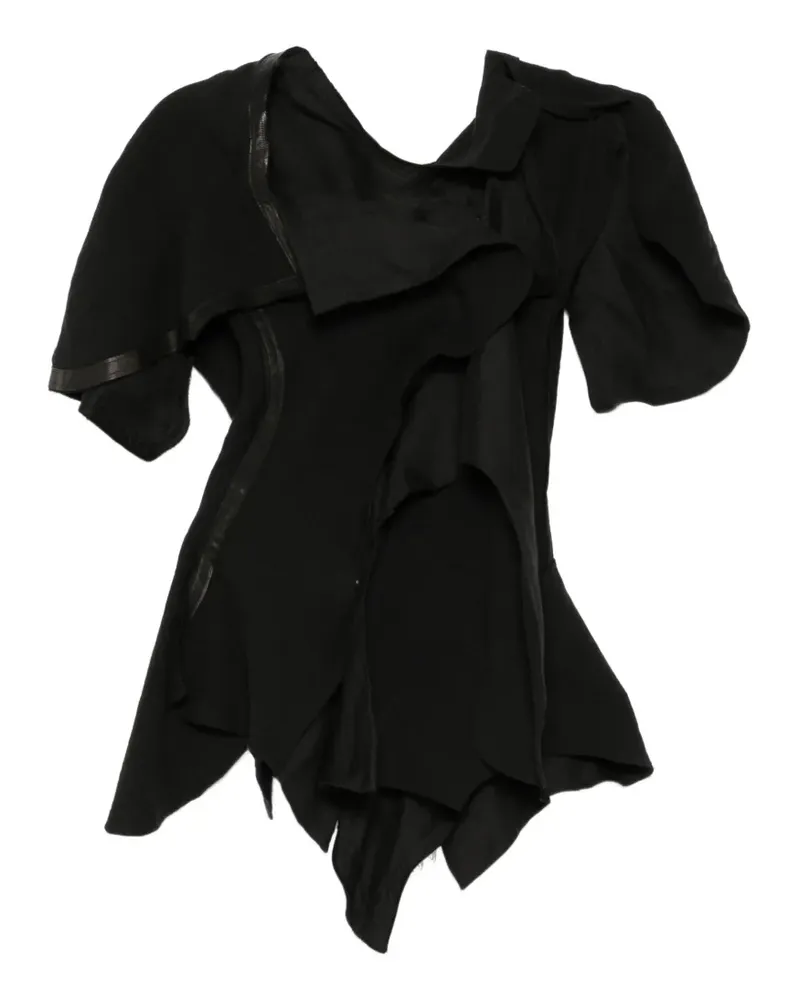 Yohji Yamamoto untwisting linen bias curved-cut jacket - Schwarz Schwarz