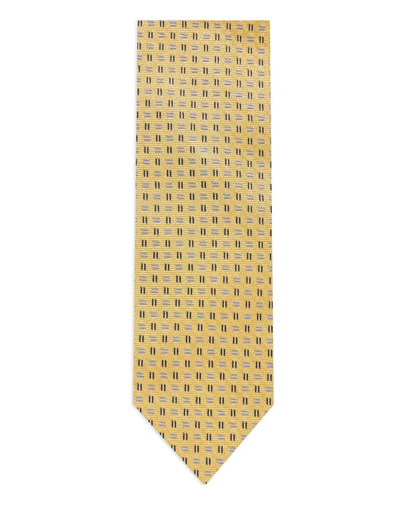 Corneliani Geometrisch gemusterte Krawatte - Gelb Gelb