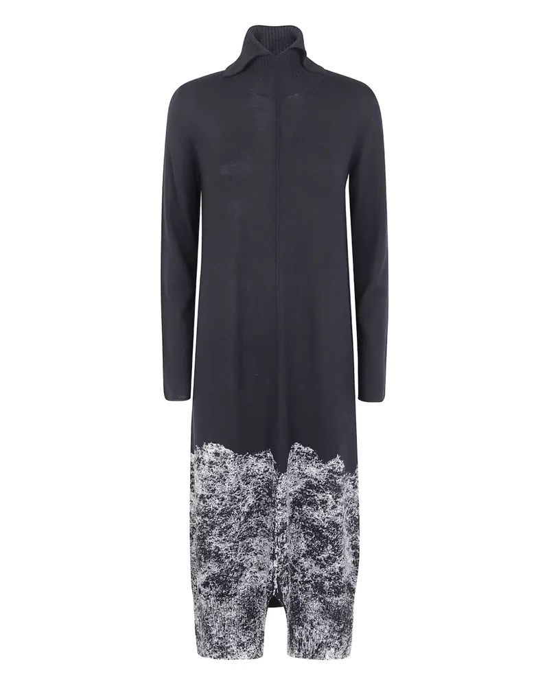 Pier Antonio Gaspari Rollkragenkleid mit Print - Schwarz Schwarz