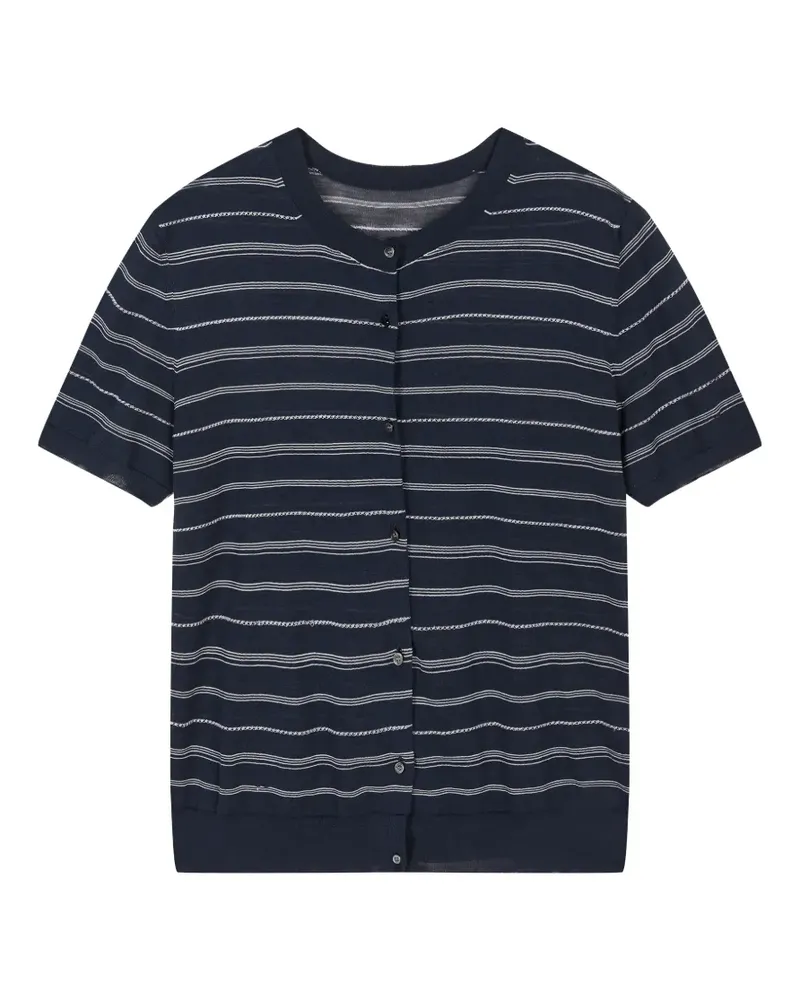 JNBY Gestreifter Cropped-Cardigan - Blau Blau