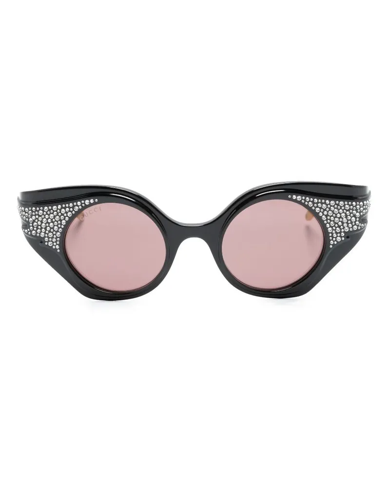 Gucci Cat-Eye-Sonnenbrille mit Kristallen Schwarz