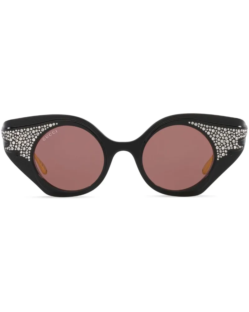 Gucci Cat-Eye-Sonnenbrille mit Kristallen - Schwarz Schwarz