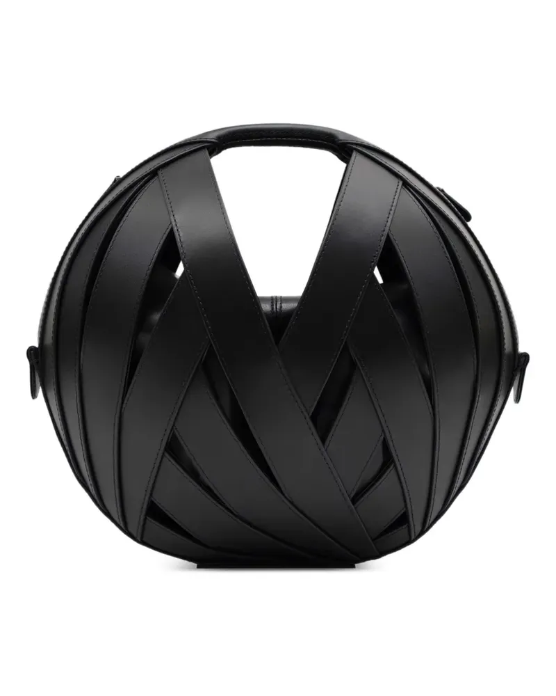 PERRIN PARIS Le Panier Tote Bag mit Korbgeflecht - Schwarz Schwarz