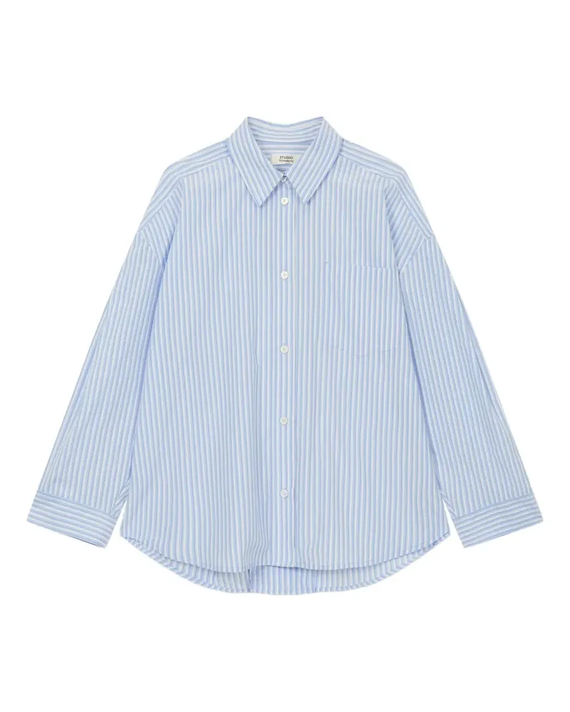 STUDIO TOMBOY Gestreiftes Hemd mit Tasche - Blau Blau