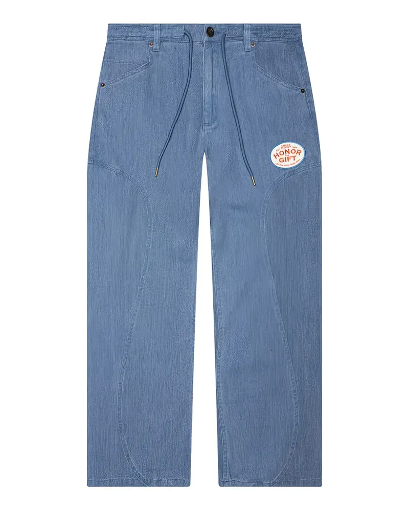 Honor The Gift logo-patch trousers - Blau Blau