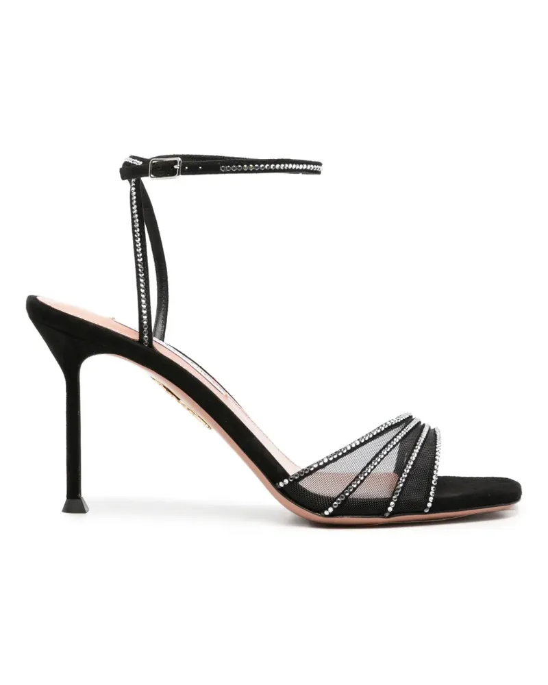 Aquazzura crystal-embellished mesh sandals - Schwarz Schwarz