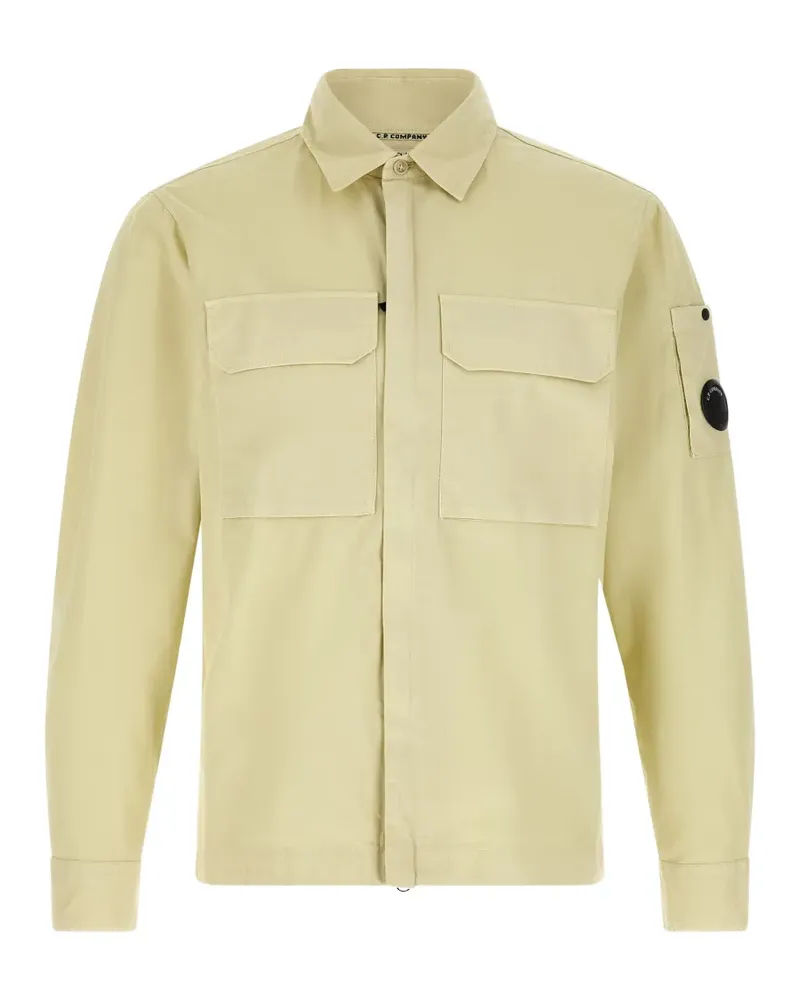 C.P. Company organic gabardine lens flap zip overshirt - Nude Nude