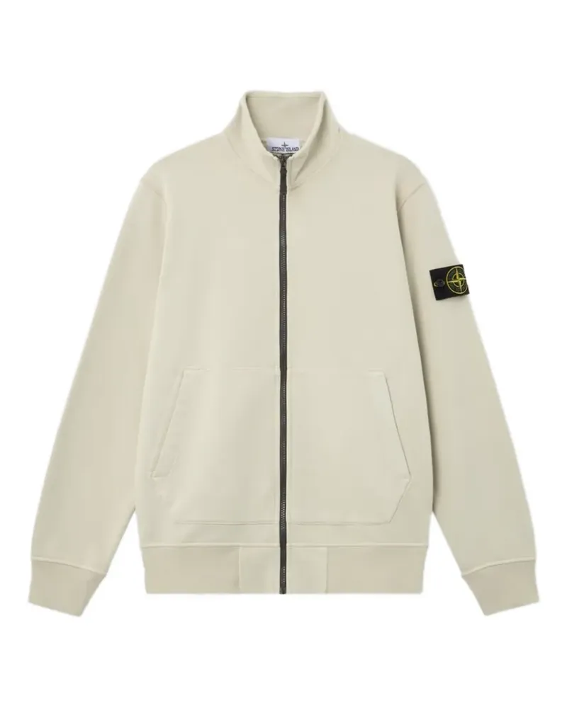 Stone Island logo-patch full-zip sweater - Nude Nude