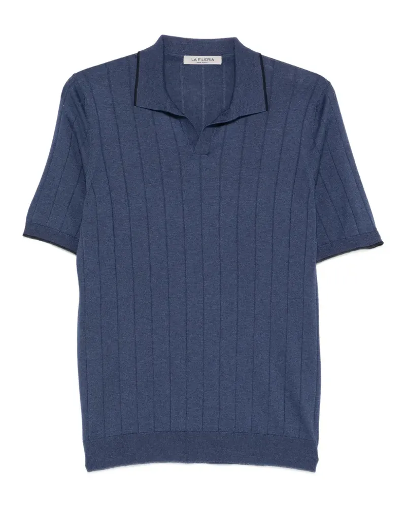 La Fileria Hemd mit Längsstreifen - Blau Blau