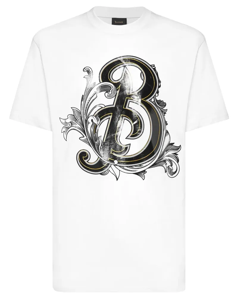 Billionaire T-Shirt mit Logo-Print Weiß