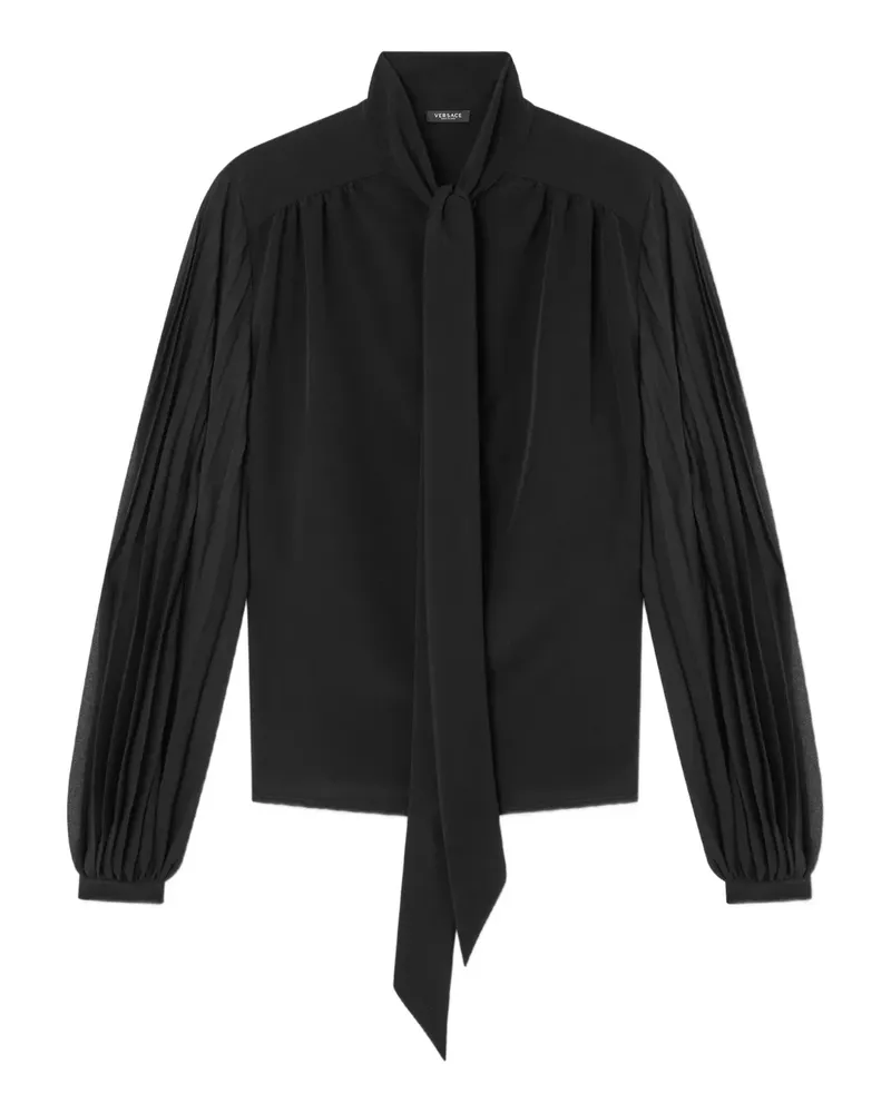 Versace Bluse mit Falten - Schwarz Schwarz