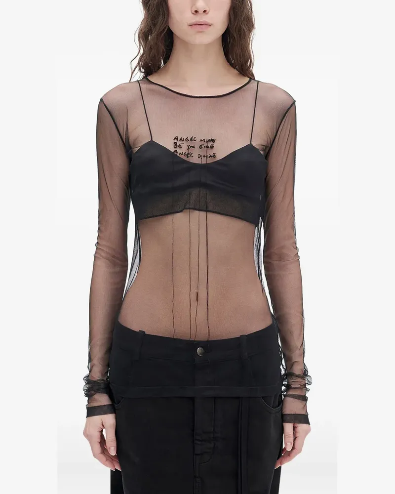 Ann Demeulemeester Angel Divine T-Shirt - Schwarz Schwarz