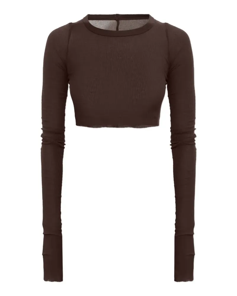 Rick Owens long-sleeve cropped top - Braun Braun