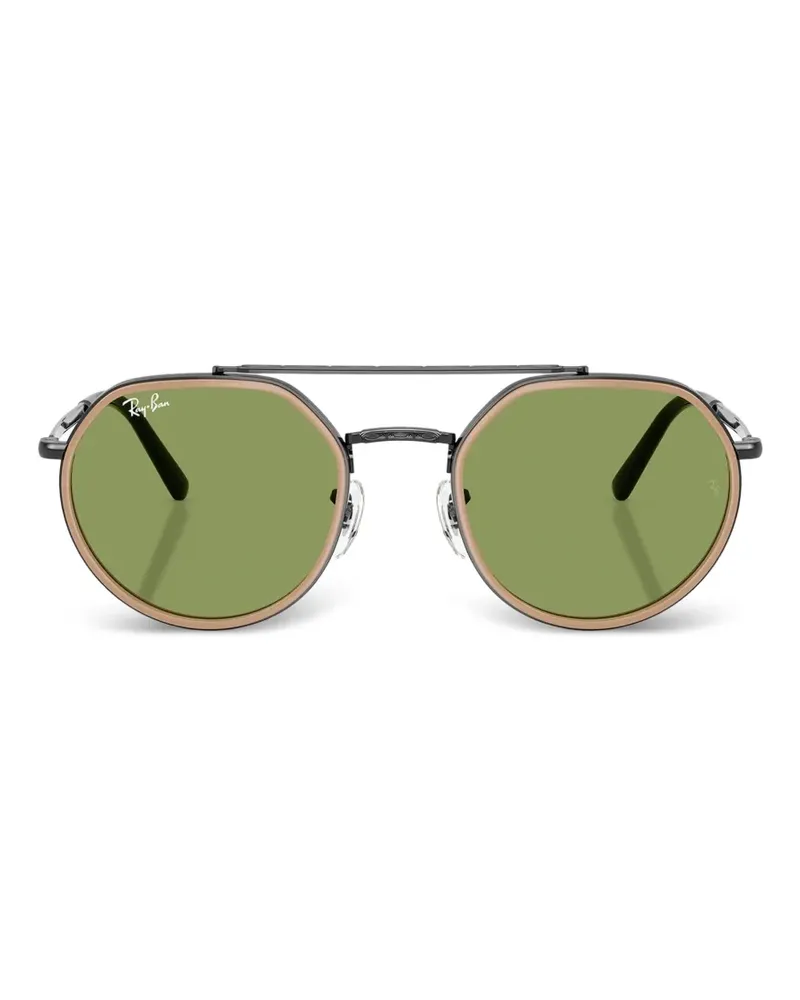Ray Ban Sonnenbrille mit rundem Gestell - Schwarz Schwarz