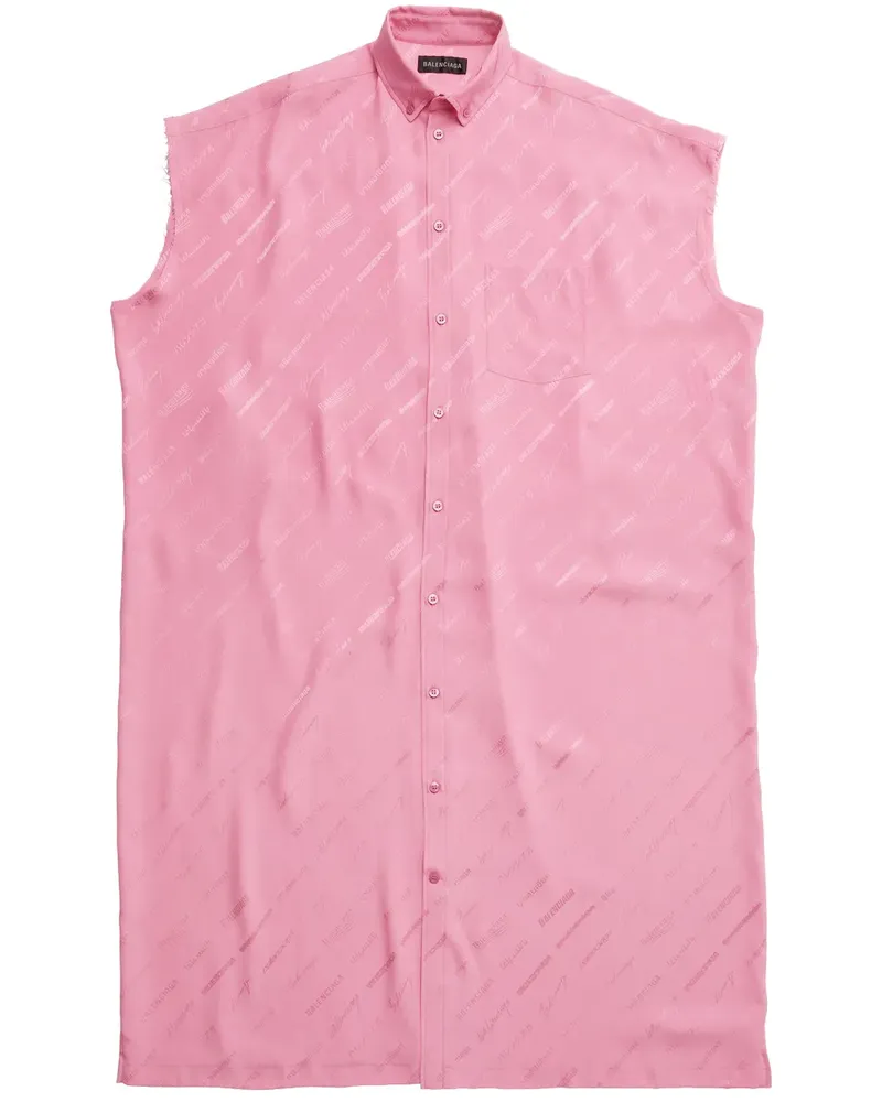 Balenciaga Kleid mit Logo-Print - Rosa Rosa